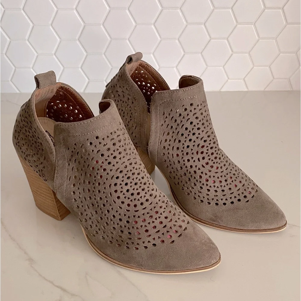 Beast Taupe Suede Booties - Picture 1 of 5